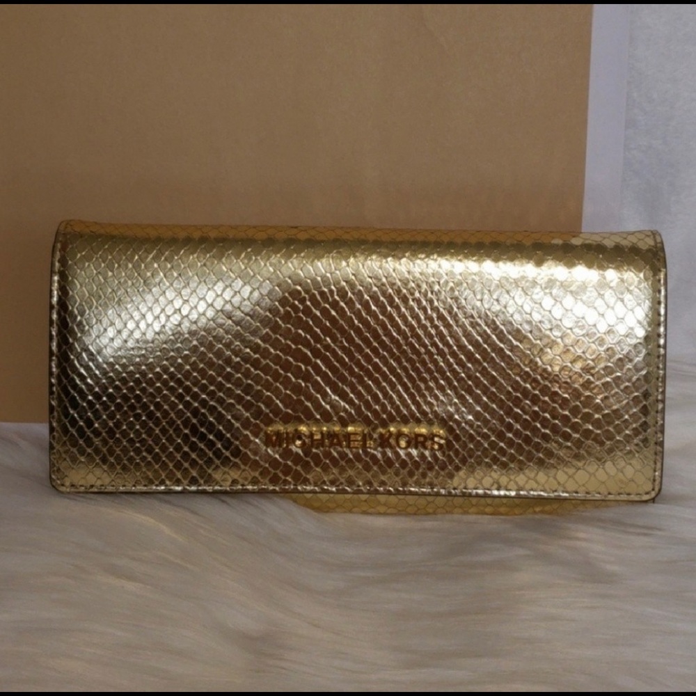 NWT Michael Kors Gold Wallet